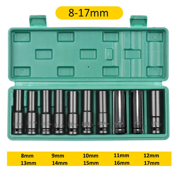 1/2Inch Drive 6-Point Impact Socket Set 10-20 pcs/set 8-32mm Metric Sizes Carbon Steel Impact Socket Set with Hard Storage Box Apsilon