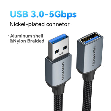 Vention USB 3.0 Extension Cable USB 3.0 2.0 Cable Extender Data Cord for PC Smart TV Xbox One SSD Fast Speed USB Cable Extension Apsilon