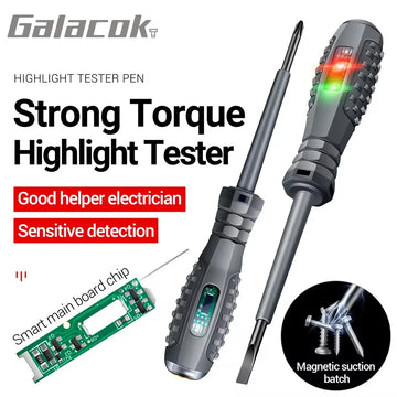 Multifunctional Electrician Test Screwdriver AC Non-contact Induction Test Pen Voltage Tester 70-600V Red Green Induction Lights Apsilon