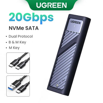 UGREEN M2 SSD Case M.2 NVMe SATA SSD Enclosure Adapter 10Gbps USB 3.2 Gen2 USB C External Enclosure Supports M and B&M Keys Apsilon