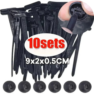Universal Nylon Cable Tie Buckle Auto Fastener Screw Replacement Clip Car Fender Trunk Engine Guard Panel Wire Management Secure Apsilon