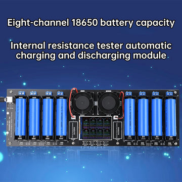 8-Channel 18650 Lithium Battery Auto Charge/Discharge Tester Capacity Internal Resistance Tester 2.4-in Screen DC 5V EU/US Plug Apsilon