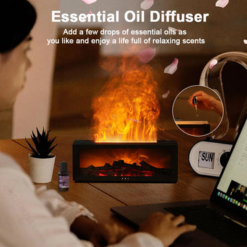 Air Aroma Humidifier Essential Oils Humidifier Flame Fragrance Diffuser Home Aromatherapy Diffuser With LED Light Remote Control Apsilon