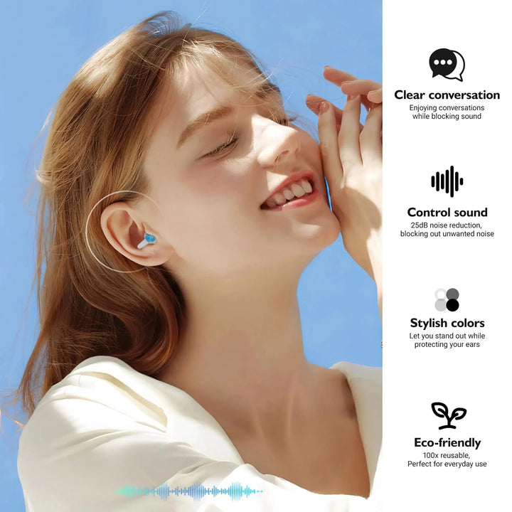 HUAK High Fidelity Silicone Ear Plugs for Noise Cancelling Washable Reusable Musicians Motorcycles Sleeping Work, Study, Swim Apsilon