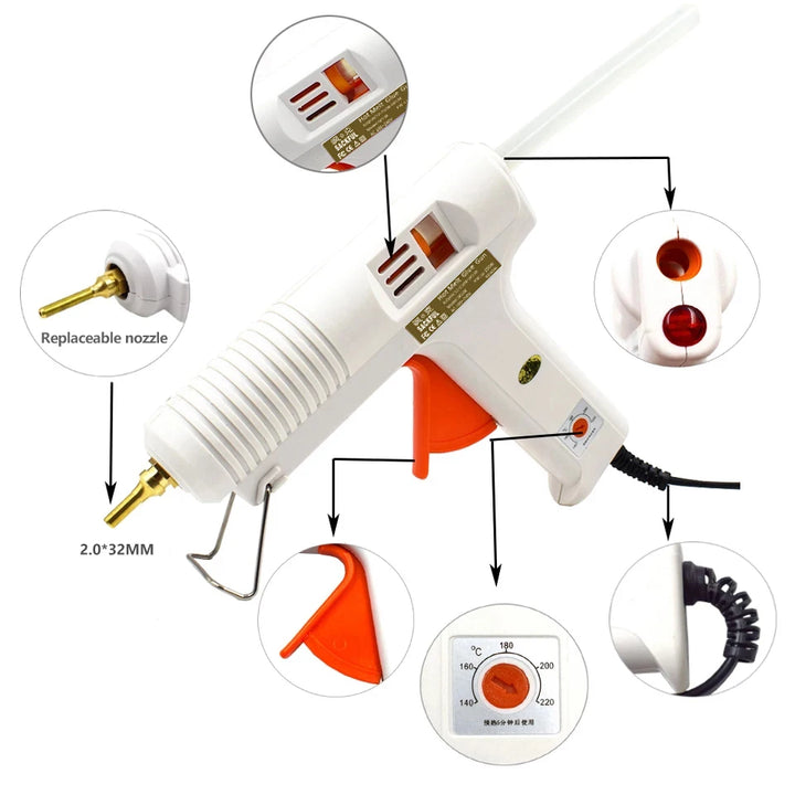 150W 100W Hot Melt Glue Gun with Temperature Control Thermostat 5 Free Glue Sticks for Home DIY Industrial Manufacture Apsilon