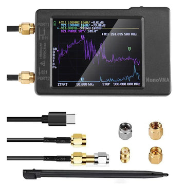 NanoVNA-H Vector Network Antenna Analyzer 10KHz-1.5GHz MF HF VHF UHF W/ Shell SD Card Slot Supprt 32G Digital Nano VNA-H Tester Apsilon