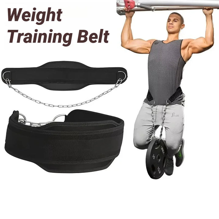 1Pcs New Style Weight Lifting Back Gym With Chain For Fitness Bodybuilding Pull Up Strength Training Load Waist Strap Thicken Apsilon