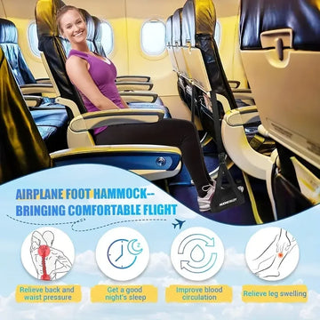 Portable Adjustable Leg Hammock with Comfortable Foot Rest for Airplane Office and Car Travel Support and Relaxation Apsilon