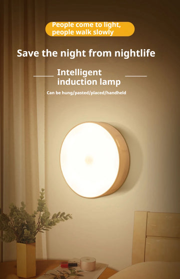 1pc Motion Sensor Night Light - Wireless LED Detector Lamp for Bedroom, Staircase, Closet, and Room Decor- Apsilon