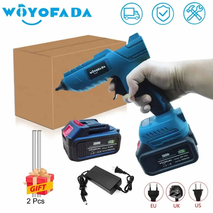 WOYOFADA Electric Hot Melt Glue Gun for Makita 18V Battery Cordless Electric Glue Grab 11mm Glue Stick Hot Melt Welding Air Gun Apsilon