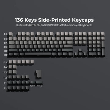 XVX Phantom Gradient Keycaps PBT Top/Side Print Key Caps Double Shot Shine Through Custom Minimalist OEM Russian/Korean Keycap Apsilon