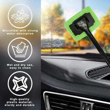Car Window Cleaner Brush Kit Windshield Cleaning Wash Tool Inside Interior Auto Glass Wiper with Long Handle Car Accessories Apsilon