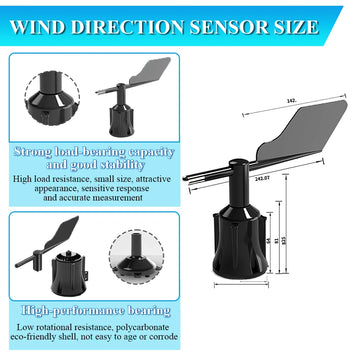 30m/s Weather Station Outdoor Anemometer Sensor Polycarbon 360° Wind Direction Transmitter Sensor Output RS485 4-20MA 0-5V 0-10V Apsilon