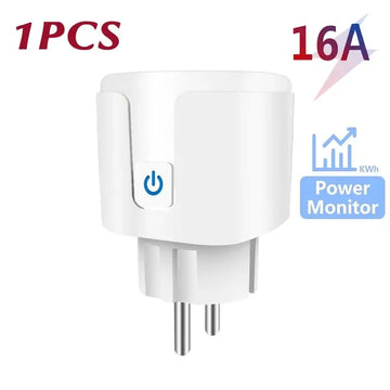 Smart Socket EU 20A Wifi Smart Plug  Power Monitoring Smart Home Voice Control Support Google Assistant Alexa Alice Apsilon