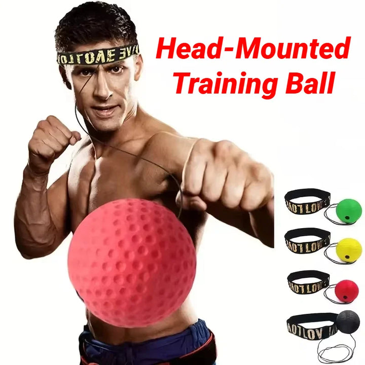 1Pcs MMA Boxing Speed Ball Head-Mounted Pu Punch Sanda Training Hand Eye Reaction Home Sandbag Fitness Equipment Gym Muay Thai Apsilon