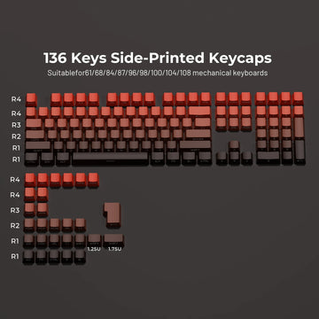 XVX Phantom Gradient Keycaps PBT Top/Side Print Key Caps Double Shot Shine Through Custom Minimalist OEM Russian/Korean Keycap Apsilon