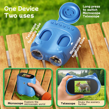 Microscope and Telescope 2 in 1Children's optical educational toys 2MP HD Camera Microscope 1000x magnification Christmas Gifts Apsilon