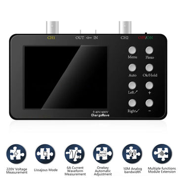 SCO2 Dual Channel Digital AUTO Oscilloscope PWM 50M 10Mhz Sampling Rate 2.5KSa/S Analog Bandwidth for Electronic Repair Tools Apsilon
