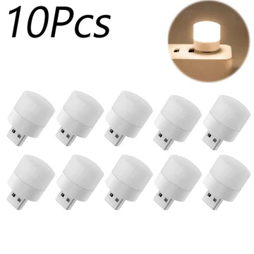 10/1PCS USB Night Light Mini LED Night Light USB Plug Lamp Power Bank Charging USB Book Lights Round Reading Eye Protection Lamp Apsilon
