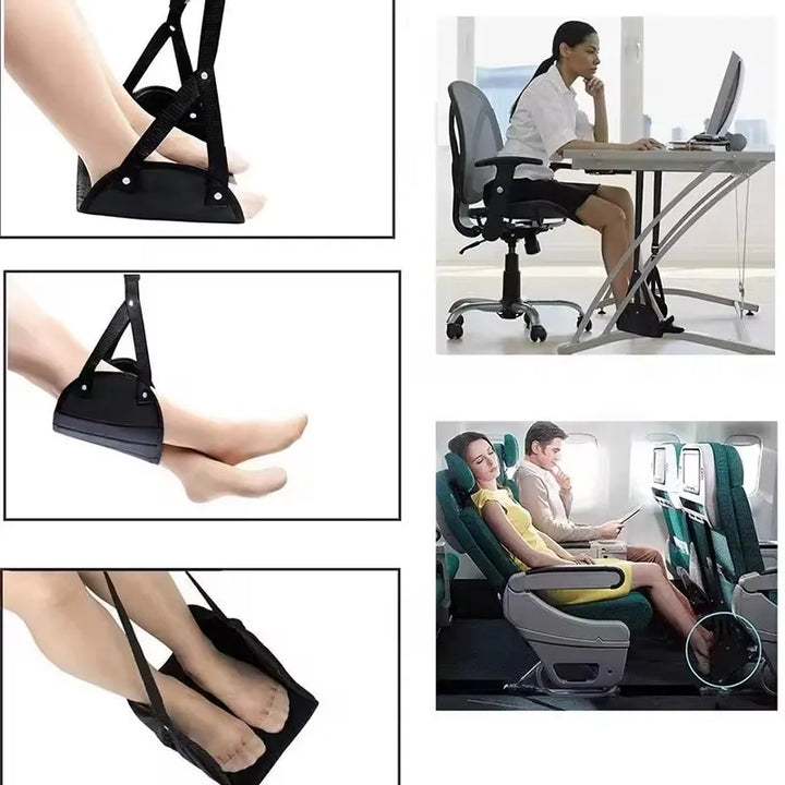 Portable Adjustable Leg Hammock with Comfortable Foot Rest for Airplane Office and Car Travel Support and Relaxation Apsilon