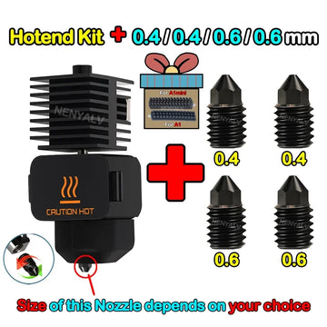 For Brass Hardened Steel Nozzle 3D Printer Hotend Kit For Bambu Lab A1/A1 Mini 0.2/0.4/0.6/0.8MM Silicone Brush Assembly Apsilon
