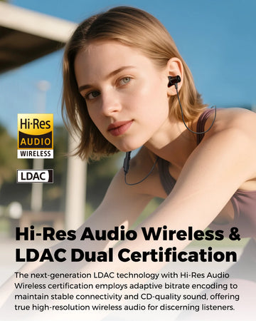 SoundPEATS Q40 HD Wireless Earphones Sport Bluetooth 5.4 Headphones LDAC Hi-Res Audio, 11mm Dual-Magnet Driver, IP67,Fast Charge Apsilon