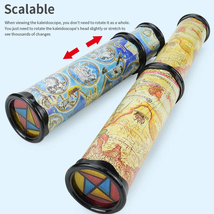 Kaleidoscope of children's ever-changing three mausoleum mirror interior, retractable rotation, kindergarten classic toys Apsilon