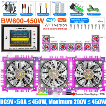 BW600 DC1-200V WiFi Tuya Electronic Load Indicator Battery Tester 18650 Pack Capacity Monitor Checker USB Charging Tools 50A Apsilon
