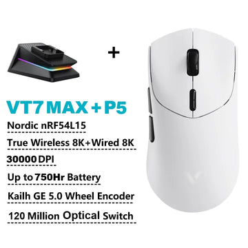 Rapoo VT7 MAX /VT7 Wireless Gaming Mouse True 8K Wireless Polling Rate 53g Lightweight Up to 750Hr Battery Life Apsilon