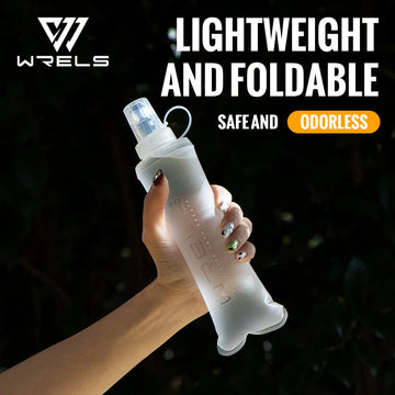 WRELS Folding Collapsible Water Bottle Running Water Bottle Soft Flask TPU BPA-Free Camping Hiking Travel Folding Water Bottle Apsilon