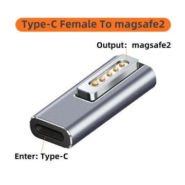 USB Type-C Magnetic PD Adapter for Magsafe 1 2 MacBook Air Pro LED Indicator 100W Fast Charging Magnetic Plug Adapter Apsilon