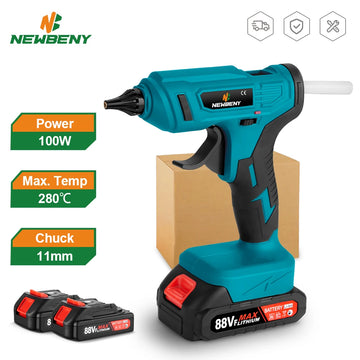 NEWBENY 100W 280°C Cordless Hot Melt Glue Gun Portable Rechargeable with Glue Sticks DIY Repair Tool For Makita 18V Battery Pin Apsilon