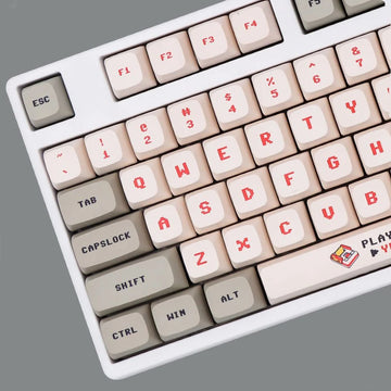 138 Keys Anime Retro Red And White Machine Keycaps Dye Sub PBT XDA Profile for MX Switch DIY Ducky Game Mechanical Keyboard Apsilon