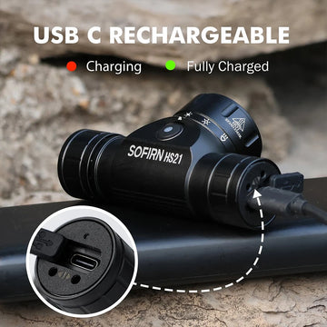 Sofirn HS21 2000lm EDC Headlamp 18650 USB C Rechargeable Flashlight SFT40 Powerful Headlight With Infrared Switch Apsilon