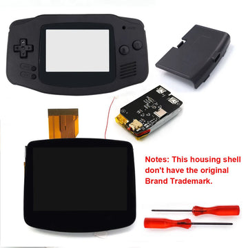 HISPEEDIDO Rechargeable for GBA V5 IPS HD 720x480 Drop-in Screen Kits No Welding Required Desaturation FRM OSD W/Shell Apsilon