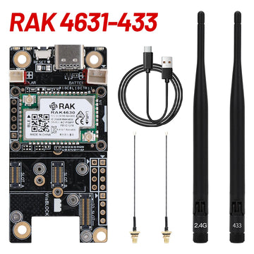 RAK4631 Meshtastic Meshcore Kit for LoRaWAN Wireless SX1262 868MHz 915MHz LoRa Module RAK19007 Base Board with Lora Antenna Apsilon