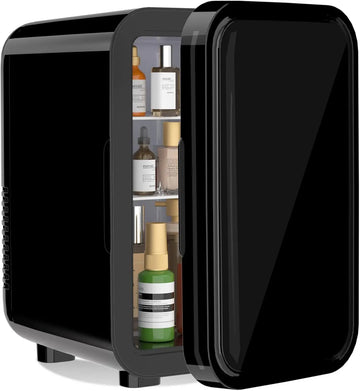 Mini Fridge, 6 Liter/8 Can 220-240V AC/DC Portable Thermoelectric Cooler Refrigerators for Bedroom Apsilon