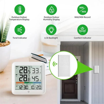 Digital Thermometer Hygrometer with Remote Indoor LCD Temperature Humidity Meter Room Sensor High Accuracy Home Thermometer Apsilon