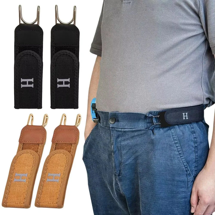 2Pcs Adjustable Buckleless Belt Hook Elastic Velcro Waist Buckle Waist Belt For Men‘s Gift Casual Belt With Buckle Apsilon