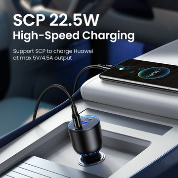 UGREEN 130W USB C Car Charger For Xiaomi iPhone 17 Samsung Galaxy S25 Laptops Tabet PD3.0 Fast Charging USB Type C Car Charger Apsilon