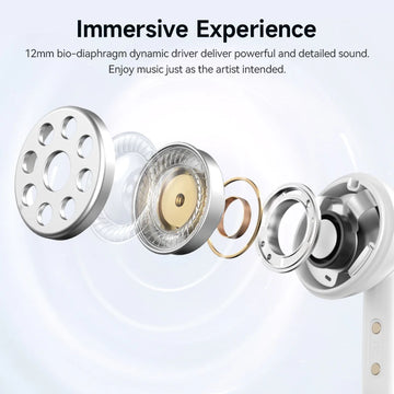 QCY Melobuds N50 ANC Bluetooth 5.4 Wireless Earphones Active Noise Cancellation 6 Mics Clear Call Earbuds Multipoint Connection Apsilon