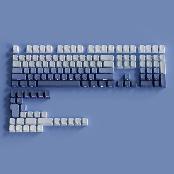135 Keys Gradient Green Shine Through Keycaps Side Printed PBT Double Shot Keycaps OEM Profile for MX Switches Gaming Keyboards Apsilon