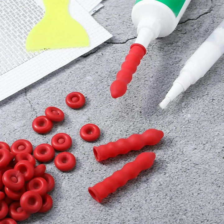 Caulk Cap Glass Glue Tip Sealing Cap Barrel Glue Mouth Protective Cover Caulking Gun Nozzles Cap Red Caulk Saving Cap Apsilon