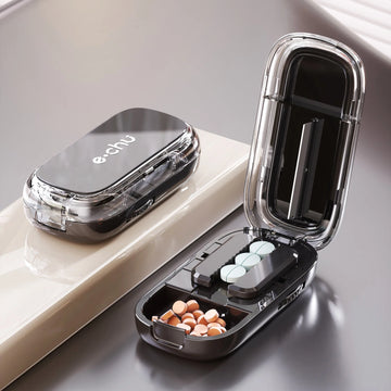 Pill Cutter With Invisible Storage Box Portable 2 In 1 Mini Drug Tablet Medicine Small Small Medicine Box Health Care Pills Case Apsilon