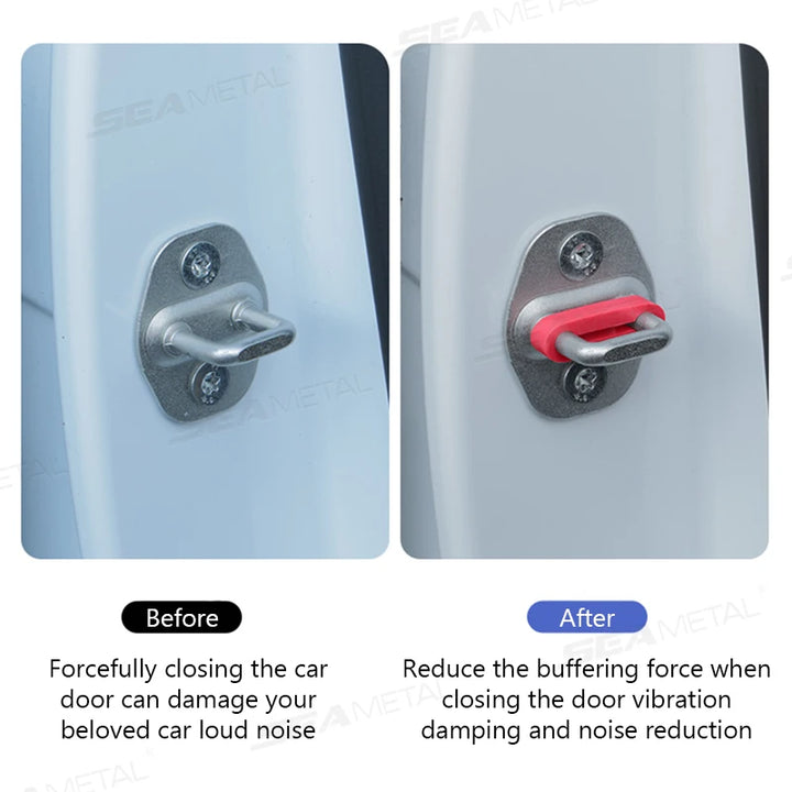 SEAMETAL Car Door Shock Absorber Universal Car Door Buckle Soundproof Deadener Damper Cushion Anti-Vibration Buffer Pad Apsilon
