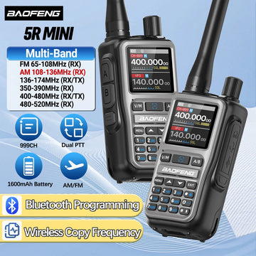BAOFENG UV-5R Mini Walkie Talkie Multi Band Bluetooth Programming Wireless Copy Frequency 999CH AM FM Long Range Two Way Radio Apsilon