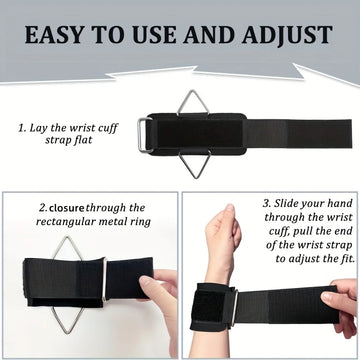 1 Pc Wrist Cuffs for Cable Machine, Adjustable Neoprene Padding, One Size Fit All, Fitness Wrist Straps for Men Women Apsilon