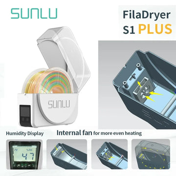 SUNLU Filament Dryer S1 Plus Built-in Circulation Fan Filament Dryer Box Storage Box for 3D Printer Filament 1.75/2.85/3.00mm Apsilon
