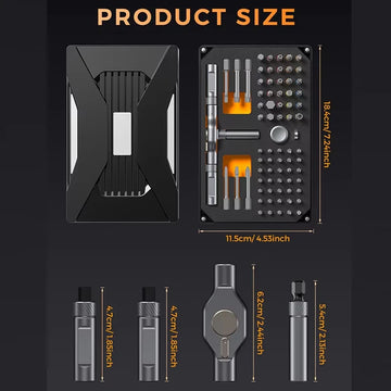 74 In 1 Ratchet Screwdriver Set Magnetic Precision Bit Kit Detachable T Handle Portable Repair Tool for Phone Laptop Computer Eyeglasses Bicycle Electronics DIY Home Maintenance Multi Function Hand Tools Torx Hex Phillips Scr Apsilon