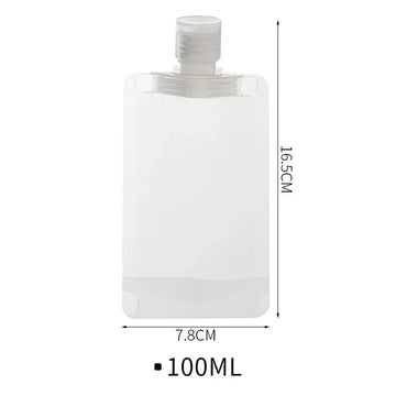 5Pcs Travel Bottles Empty Squeeze Bag Refillable Lotion Dispenser Bag Shampoo Toiletries Liquid Cosmetic Container Storage Pouch Apsilon